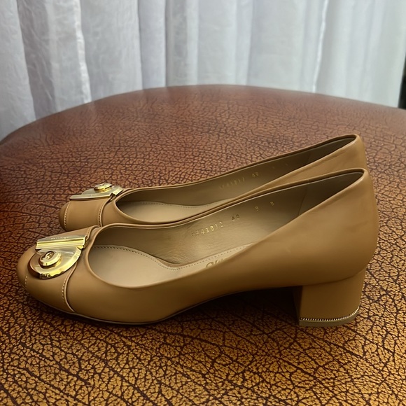 Salvatore Ferragamo Brown block heel Labskin leather Italy shoes 10 - Picture 5 of 13